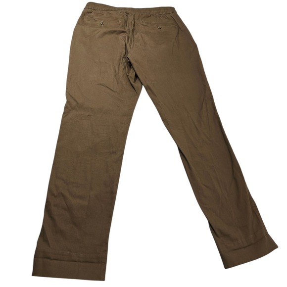 Abercrombie & Fitch Mens L Stretch Casual Pants Brown Elastic Waist Trousers - Picture 1 of 8